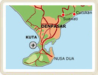Karte von Südbali
