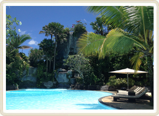 Eine Hotelanlage auf Bali