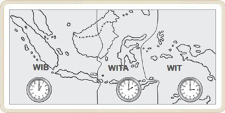 Die Zeitzonen Indonesiens